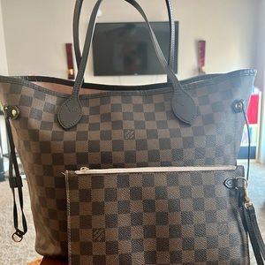 Louis Vuitton Damier MM Neverfull Tote Bag